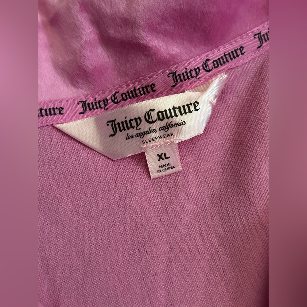 Juicy Couture Hot Pink Velour Rhinestone Pajamas Sleep Set - Picture 4 of 4